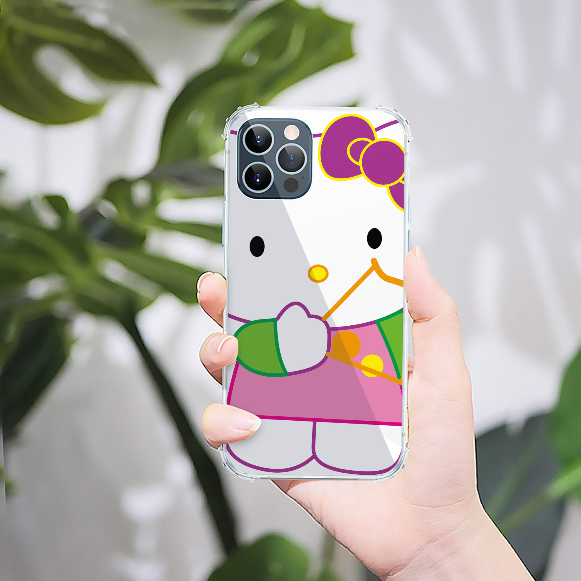 （画像用） Hello Kitty ハローキティ 【iPhone 12シリーズ対応】透明スマホケース（クリアソフトケース）